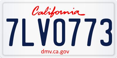 CA license plate 7LVO773