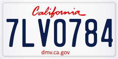 CA license plate 7LVO784