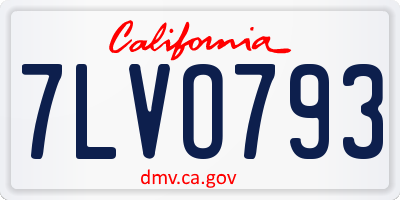 CA license plate 7LVO793