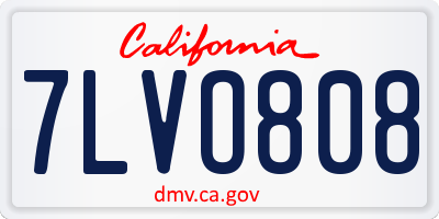 CA license plate 7LVO808