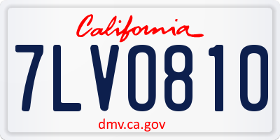 CA license plate 7LVO810