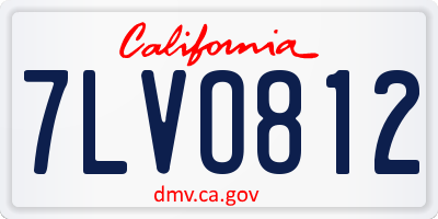 CA license plate 7LVO812