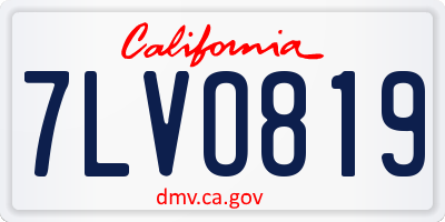 CA license plate 7LVO819