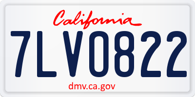 CA license plate 7LVO822