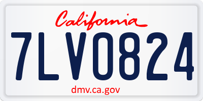 CA license plate 7LVO824