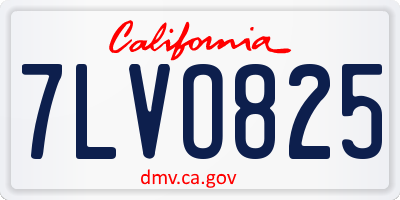 CA license plate 7LVO825