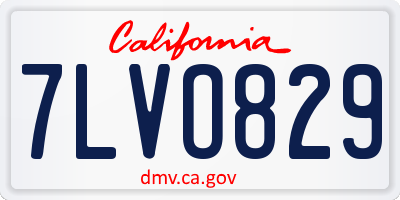 CA license plate 7LVO829