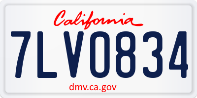 CA license plate 7LVO834