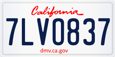 CA license plate 7LVO837
