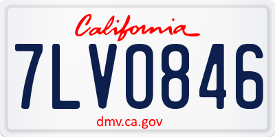CA license plate 7LVO846