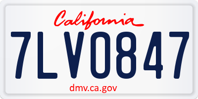 CA license plate 7LVO847