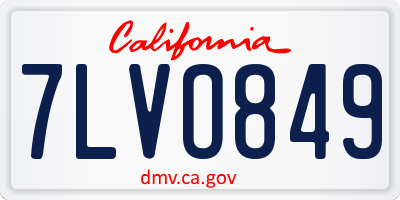 CA license plate 7LVO849