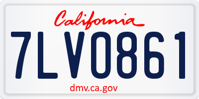 CA license plate 7LVO861