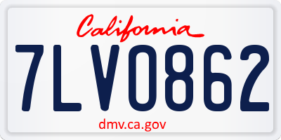 CA license plate 7LVO862