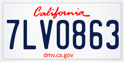 CA license plate 7LVO863