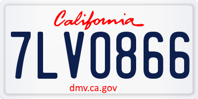CA license plate 7LVO866