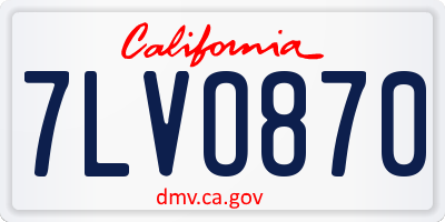 CA license plate 7LVO870