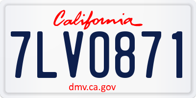 CA license plate 7LVO871