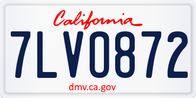 CA license plate 7LVO872