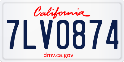 CA license plate 7LVO874