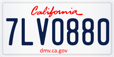CA license plate 7LVO880