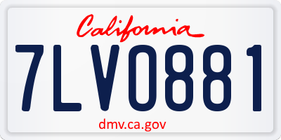CA license plate 7LVO881