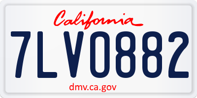 CA license plate 7LVO882