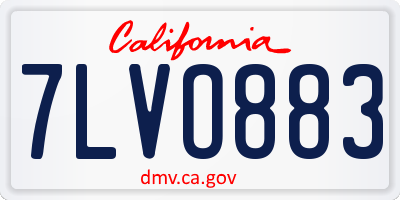 CA license plate 7LVO883