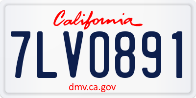 CA license plate 7LVO891