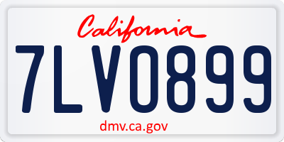 CA license plate 7LVO899