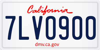 CA license plate 7LVO900