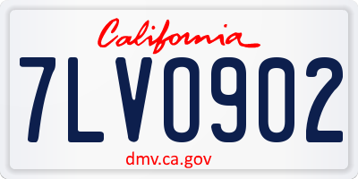 CA license plate 7LVO902