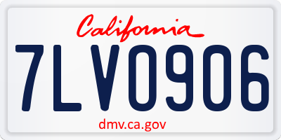CA license plate 7LVO906