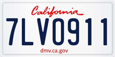CA license plate 7LVO911