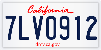 CA license plate 7LVO912