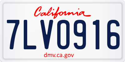 CA license plate 7LVO916