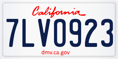 CA license plate 7LVO923