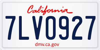 CA license plate 7LVO927