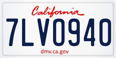CA license plate 7LVO940