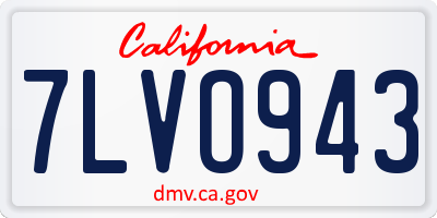 CA license plate 7LVO943