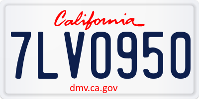 CA license plate 7LVO950