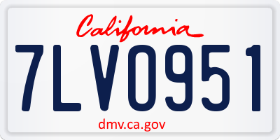 CA license plate 7LVO951