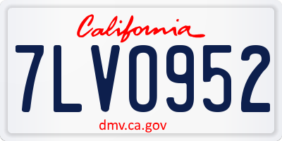 CA license plate 7LVO952