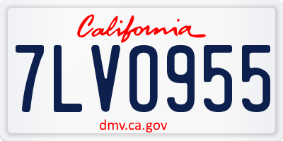 CA license plate 7LVO955