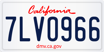 CA license plate 7LVO966