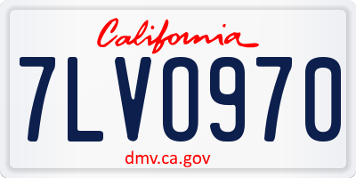 CA license plate 7LVO970