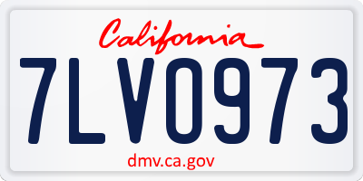 CA license plate 7LVO973