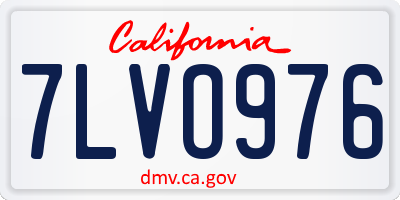 CA license plate 7LVO976