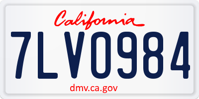 CA license plate 7LVO984