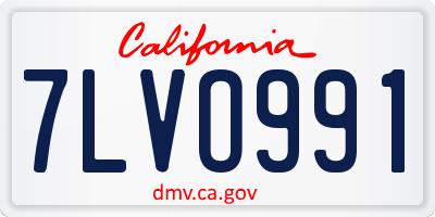 CA license plate 7LVO991